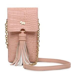 New! Radley London Pink Faux Croc Phone Crossbody